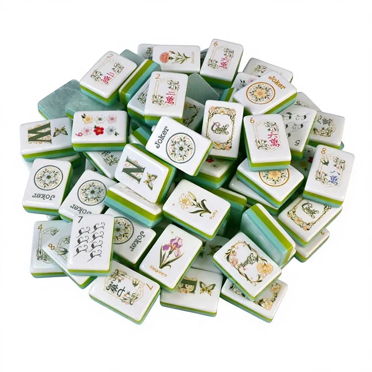 Elegante Blumen-Acryl-Mahjong-Fliesen