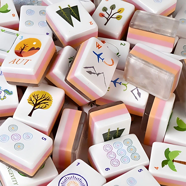 Lotusrosa Acryl-Mahjong-Fliesen