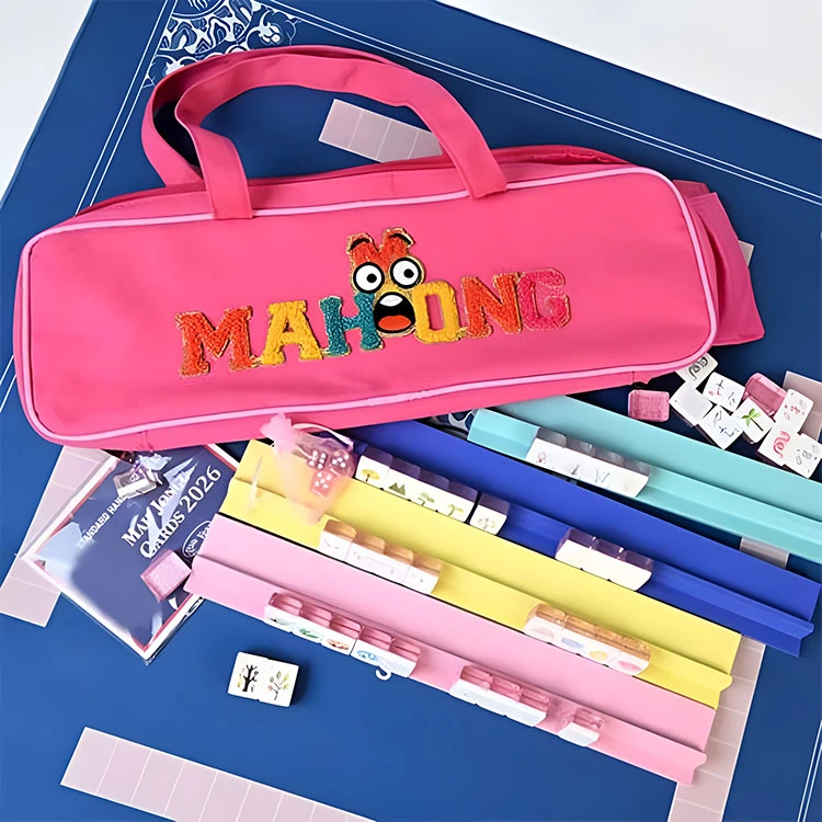 Rosa Cartoon-Emoji-Mahjong-Set