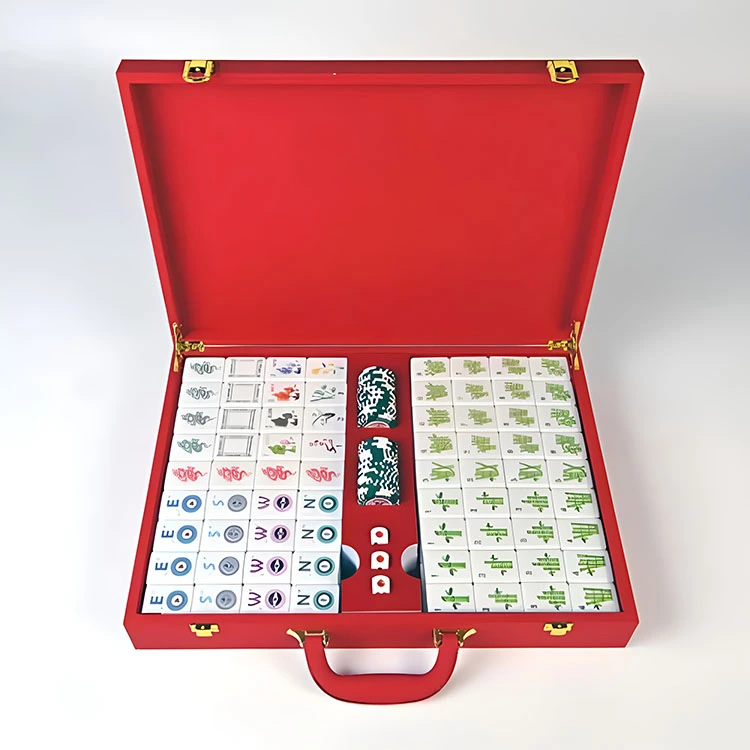 Red Charm Collection Mahjong-Set